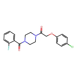 2-(4-Chlorophenoxy)-1-[4-(2-fluorobenzoyl)piperazin-1-yl]ethanone structure