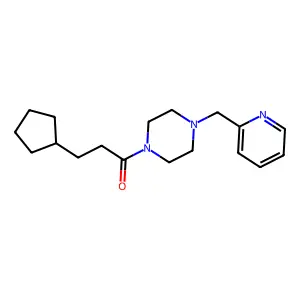 3-Cyclopentyl-1-[4-(pyridin-2-ylmethyl)piperazin-1-yl]propan-1-one structure