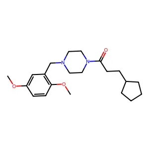 3-Cyclopentyl-1-[4-[(2,5-dimethoxyphenyl)methyl]piperazin-1-yl]propan-1-one structure
