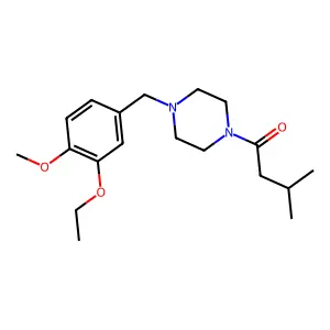 1-[4-[(3-Ethoxy-4-methoxyphenyl)methyl]piperazin-1-yl]-3-methylbutan-1-one structure