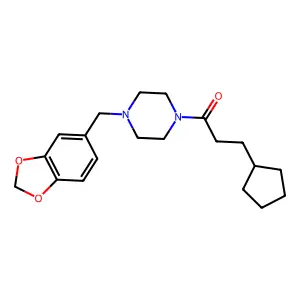 1-[4-(1,3-Benzodioxol-5-ylmethyl)piperazin-1-yl]-3-cyclopentylpropan-1-one structure
