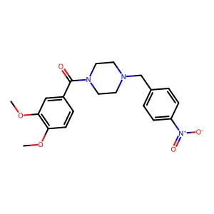 (3,4-Dimethoxyphenyl)-[4-[(4-nitrophenyl)methyl]piperazin-1-yl]methanone structure