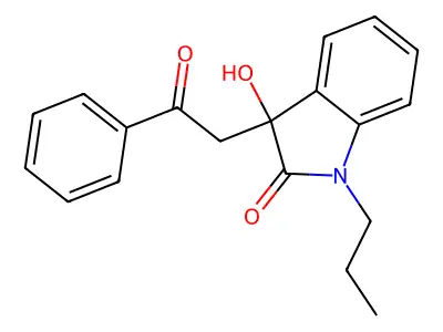 3-Hydroxy-3-phenacyl-1-propylindol-2-one structure