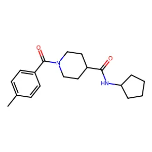 N-cyclopentyl-1-(4-methylbenzoyl)piperidine-4-carboxamide structure