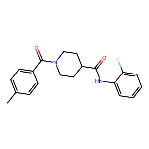 N-(2-fluorophenyl)-1-(4-methylbenzoyl)piperidine-4-carboxamide structure