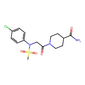 1-[2-(4-chloro-N-methylsulfonylanilino)acetyl]piperidine-4-carboxamide structure
