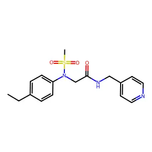 2-(4-ethyl-N-methylsulfonylanilino)-N-(pyridin-4-ylmethyl)acetamide structure