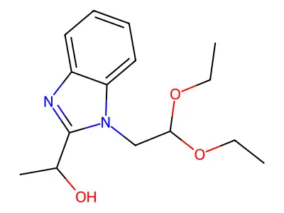 1-(1-(2,2-diethoxyethyl)-1H-benzo[d]imidazol-2-yl)ethanol structure