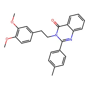 3-[2-(3,4-Dimethoxyphenyl)ethyl]-2-(4-methylphenyl)quinazolin-4-one structure