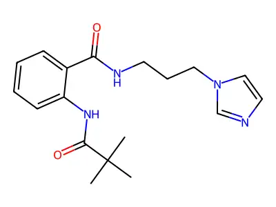 2-(2,2-dimethylpropanoylamino)-N-(3-imidazol-1-ylpropyl)benzamide structure