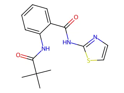 2-(2,2-dimethylpropanoylamino)-N-(1,3-thiazol-2-yl)benzamide structure
