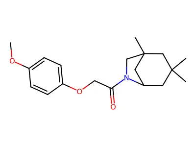 2-(4-Methoxyphenoxy)-1-(3,3,5-trimethyl-7-azabicyclo[3.2.1]octan-7-yl)ethanone structure