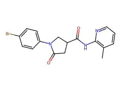 1-(4-bromophenyl)-N-(3-methylpyridin-2-yl)-5-oxopyrrolidine-3-carboxamide structure