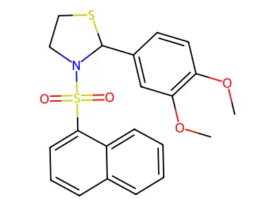 2-(3,4-Dimethoxyphenyl)-3-(naphthalen-1-ylsulfonyl)thiazolidine structure
