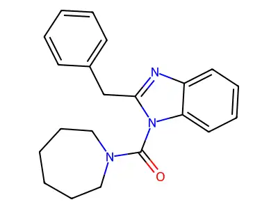1-Azepanyl-[2-(phenylmethyl)-1-benzimidazolyl]methanone structure