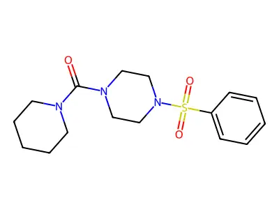 [4-(Benzenesulfonyl)-1-piperazinyl]-(1-piperidinyl)methanone structure