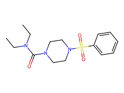N,N-diethyl-4-(phenylsulfonyl)piperazine-1-carboxamide structure