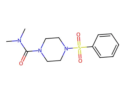 4-(benzenesulfonyl)-N,N-dimethylpiperazine-1-carboxamide structure
