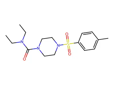 N,N-diethyl-4-(4-methylphenyl)sulfonylpiperazine-1-carboxamide structure