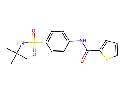 N-[4-(tert-butylsulfamoyl)phenyl]thiophene-2-carboxamide structure