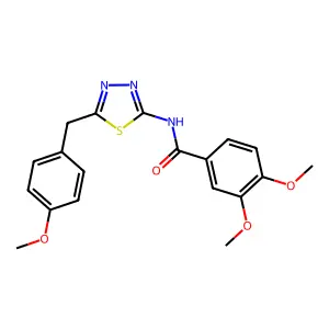 3,4-Dimethoxy-N-{5-[(4-methoxyphenyl)methyl]-1,3,4-thiadiazol-2-YL}benzamide structure