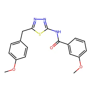 3-methoxy-N-[5-(4-methoxybenzyl)-1,3,4-thiadiazol-2-yl]benzamide structure