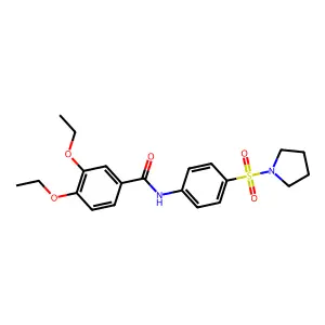 3,4-diethoxy-N-(4-pyrrolidin-1-ylsulfonylphenyl)benzamide structure
