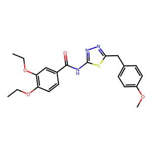 3,4-diethoxy-N-[5-[(4-methoxyphenyl)methyl]-1,3,4-thiadiazol-2-yl]benzamide structure