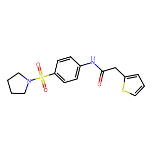 N-[4-(1-pyrrolidinylsulfonyl)phenyl]-2-thiophen-2-ylacetamide structure