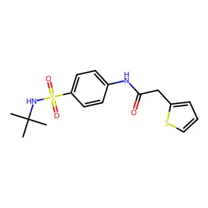 N-[4-(tert-butylsulfamoyl)phenyl]-2-thiophen-2-ylacetamide structure