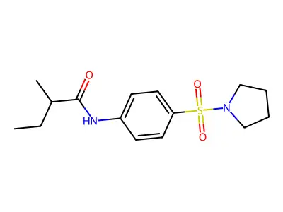 2-methyl-N-(4-pyrrolidin-1-ylsulfonylphenyl)butanamide structure