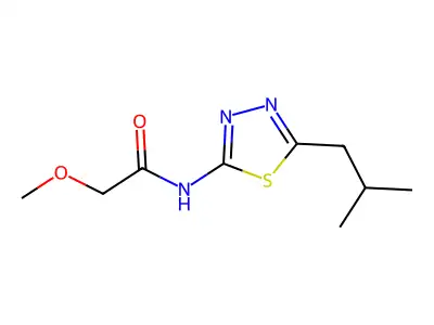 N-(5-isobutyl-1,3,4-thiadiazol-2-yl)-2-methoxyacetamide structure