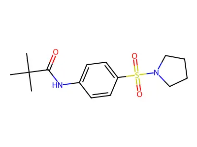 2,2-dimethyl-N-(4-pyrrolidin-1-ylsulfonylphenyl)propanamide structure