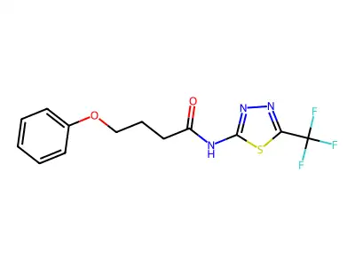 4-phenoxy-N-[5-(trifluoromethyl)-1,3,4-thiadiazol-2-yl]butanamide structure