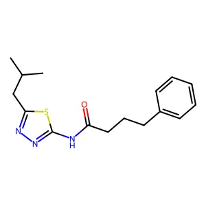 N-[5-(2-methylpropyl)-1,3,4-thiadiazol-2-yl]-4-phenylbutanamide structure