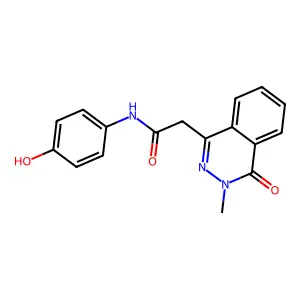 N-(4-hydroxyphenyl)-2-(3-methyl-4-oxophthalazin-1-yl)acetamide structure