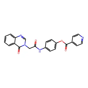 4-{[(4-oxoquinazolin-3(4H)-yl)acetyl]amino}phenyl pyridine-4-carboxylate structure