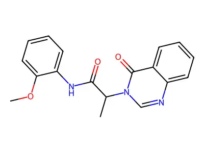N-(2-methoxyphenyl)-2-(4-oxoquinazolin-3-yl)propanamide structure