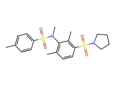 N-(2,6-dimethyl-3-pyrrolidin-1-ylsulfonylphenyl)-N,4-dimethylbenzenesulfonamide structure