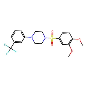 1-[(3,4-Dimethoxyphenyl)sulfonyl]-4-[3-(trifluoromethyl)phenyl]piperazine structure