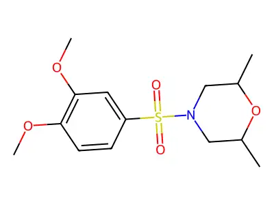 4-((3,4-Dimethoxyphenyl)sulfonyl)-2,6-dimethylmorpholine structure