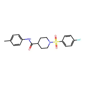 1-(4-fluorophenyl)sulfonyl-N-(4-methylphenyl)piperidine-4-carboxamide structure
