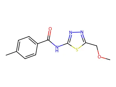 N-[5-(methoxymethyl)-1,3,4-thiadiazol-2-yl]-4-methylbenzamide structure