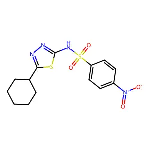 N-(5-cyclohexyl-1,3,4-thiadiazol-2-yl)-4-nitrobenzenesulfonamide structure