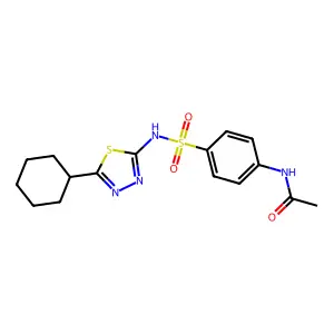 N-[4-[(5-cyclohexyl-1,3,4-thiadiazol-2-yl)sulfamoyl]phenyl]acetamide structure