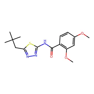 N-[5-(2,2-dimethylpropyl)-1,3,4-thiadiazol-2-yl]-2,4-dimethoxybenzamide structure