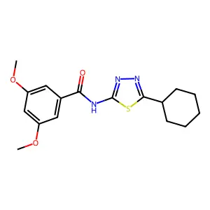 N-(5-cyclohexyl-1,3,4-thiadiazol-2-yl)-3,5-dimethoxybenzamide structure