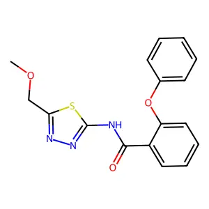 N-[5-(methoxymethyl)-1,3,4-thiadiazol-2-yl]-2-phenoxybenzamide structure