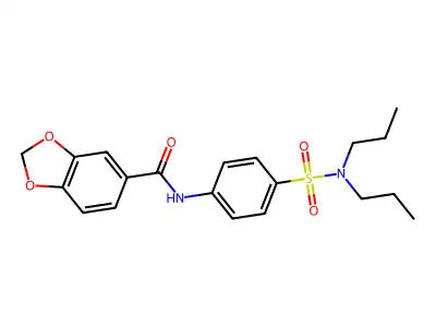 N-[4-(dipropylsulfamoyl)phenyl]-1,3-benzodioxole-5-carboxamide structure