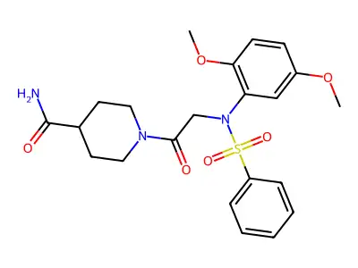 1-[N-(2,5-dimethoxyphenyl)-N-(phenylsulfonyl)glycyl]piperidine-4-carboxamide structure